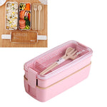 2-Layer Bento Lunch Box Pink