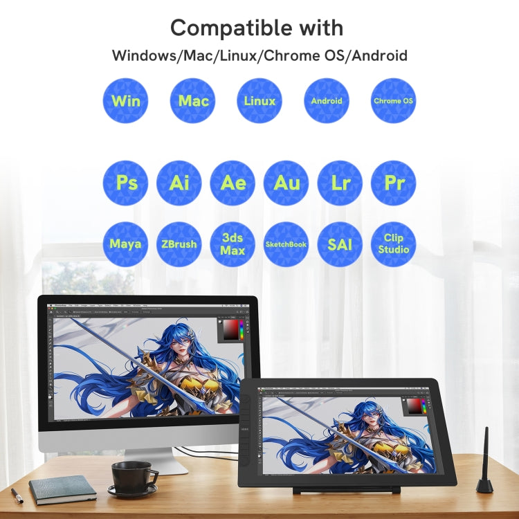 VEIKK VK2200 Pro 21.5" Drawing Tablet - 8192 Pressure Levels 