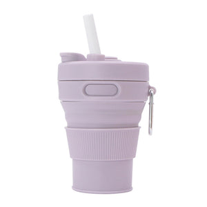 350ml Folding Silicone Coffee Cup Purple