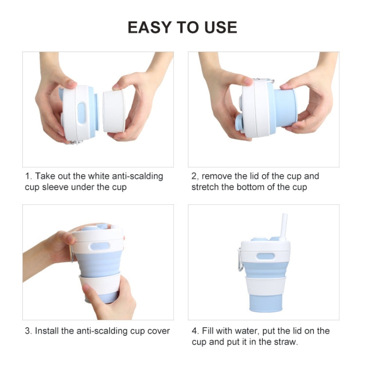 350ml Folding Silicone Coffee Cup Purple