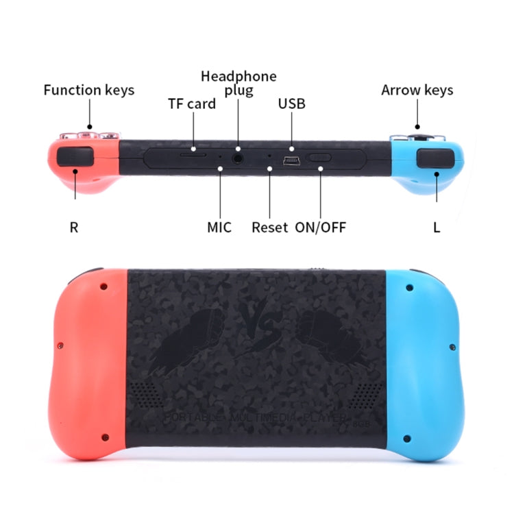X50 Handheld Retro Game Console 6000+ Games(Black)