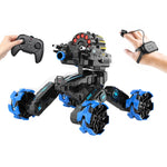 RC Battle Car DM-518 – Dual Control, 360° Stunts, Spray, Blue