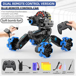 RC Battle Car DM-518 – Dual Control, 360° Stunts, Spray, Blue