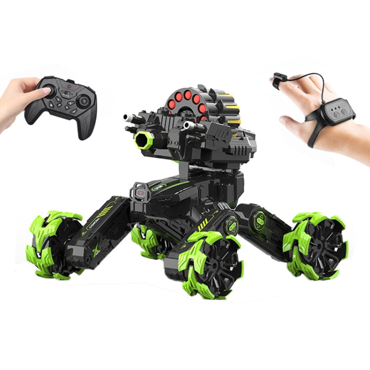 RC Battle Car DM-518 – Dual Control, 360° Stunts, Spray, Green