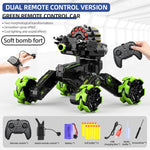 RC Battle Car DM-518 – Dual Control, 360° Stunts, Spray, Green