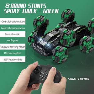 Remote Control Stunt Car DM-558, 8-Wheel, Green