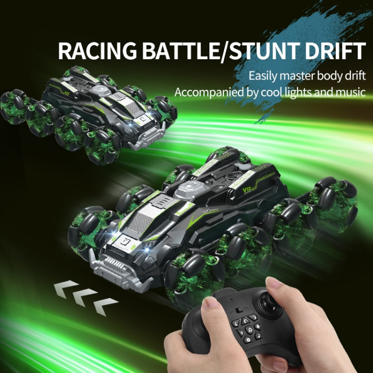 Remote Control Stunt Car DM-558, 8-Wheel,  Green
