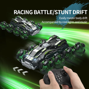 Remote Control Stunt Car DM-558, 8-Wheel,  Green
