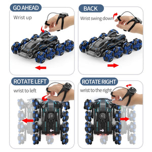 RC Stunt Car DM-558 8-Wheel Dual Control Blue