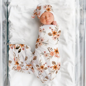 Newborn Baby Swaddling Set – Flower-3
