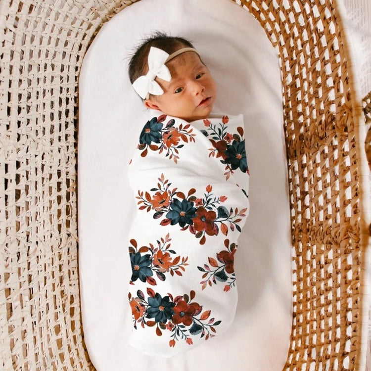 Newborn Baby Swaddling Set – Flower-2