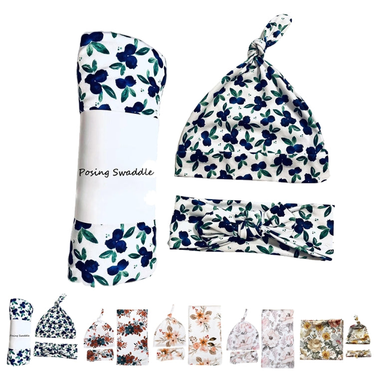 Newborn Baby Swaddling Set – Flower-3
