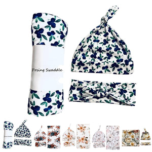 Newborn Baby Swaddling Set – Flower-3