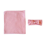 Newborn Swaddle & Headband Set Pink