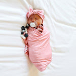 Newborn Swaddle & Headband Set Blue 