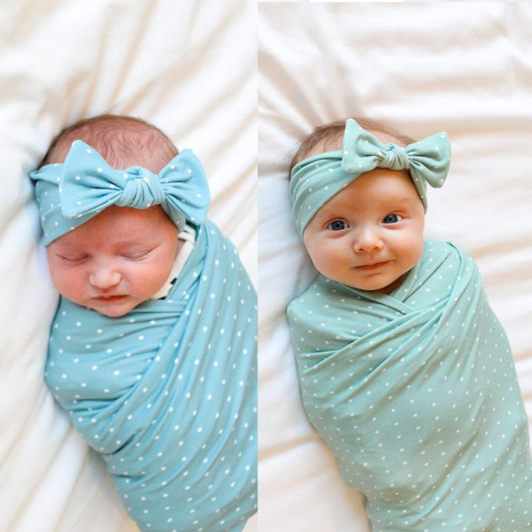 Newborn Swaddle & Headband Set Blue 