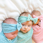 Newborn Swaddle & Headband Set Blue 