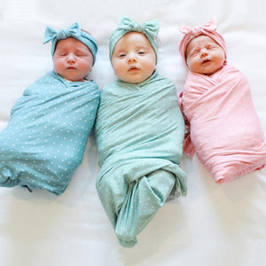 Newborn Swaddle & Headband Set Blue 