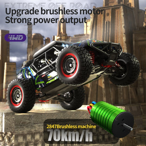 Brushless RC Desert Truck JJR/C Q141B 70km/h 4WD Purple 