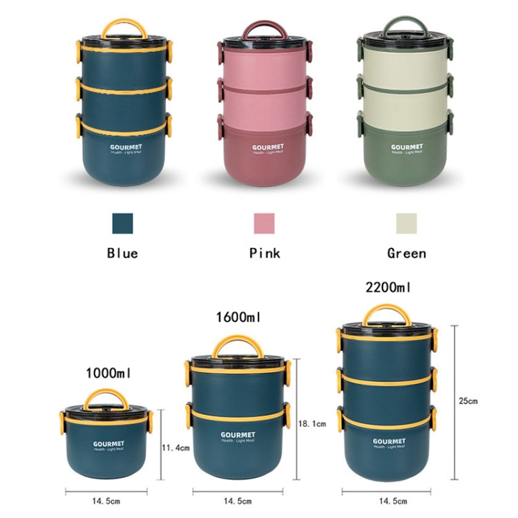 Stainless Steel Lunch Box 1000ml Blue