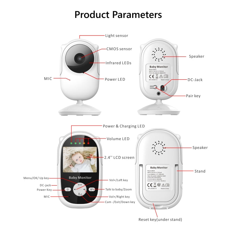 SM25 2.4" LCD Baby Monitor