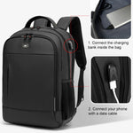 Waterproof School Backpack 17" – USB