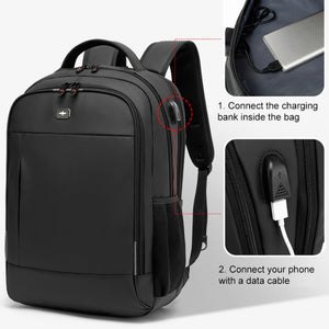 Waterproof School Backpack 17" – USB