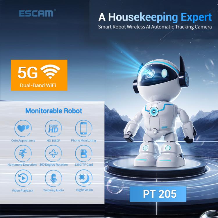 Smart Robot Camera ESCAM PT205 5G – UK Plug