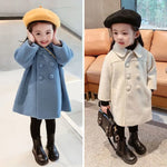 Elegant Autumn Overcoat for Girls (2-6 Years) – Stylish & Warm, Double-Breasted Design