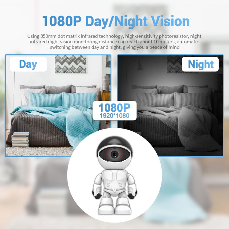 ESCAM PT205 1080P Robot WiFi IP Camera – US Plug