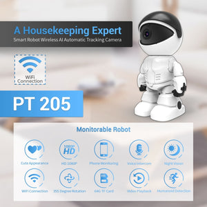 ESCAM PT205 1080P Robot WiFi IP Camera – US Plug