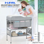 XMSJ Adjustable Height Changing Table with Multi-Component Storage