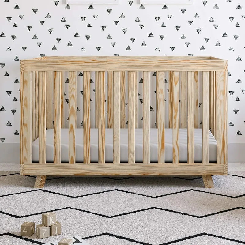 Beckett 3-in-1 Convertible Crib – GREENGUARD Gold Certified, Converts from Crib to Toddler Bed, Fits Standard Full-Size Mattress by OEING