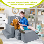 XMSJ Kids Play Couch 7 in 1 – Modular Soft Furniture for Toddlers, Perfect for Bedrooms and Playrooms