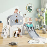 Merax 7-in-1 Toddler Slide Playset with Basketball Hoop and Telescope