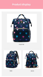 Floral Chic: Diaper Backpack with Stroller Straps