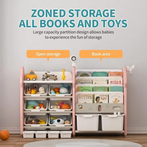 UNICOO Kids Bookshelf and Toy Storage Organizer