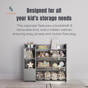 STURDIS Toy Storage Organizer with Bookshelf