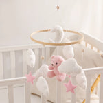 Soft Felt Teddy Bear Baby Crib Mobile - Pink Velvet Animal Hanging Toy for Infants (0-12 Months)