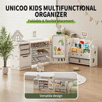 UNICOO Multifunctional Toy Storage Organizer with 3-Tier Shelves