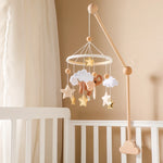 Musical Baby Crib Mobile with Hot Air Balloon – Wooden Bed Bell Rattle Toy for Newborns