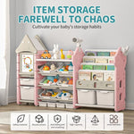 UNICOO Kids Toy Storage Organizer and Children Bookshelf with 14 Bins