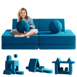 Creative 9-in-1 Toddler Sofa with Modular Balls and Tunnel Elements – Foldable Couch for Playroom and Bedroom