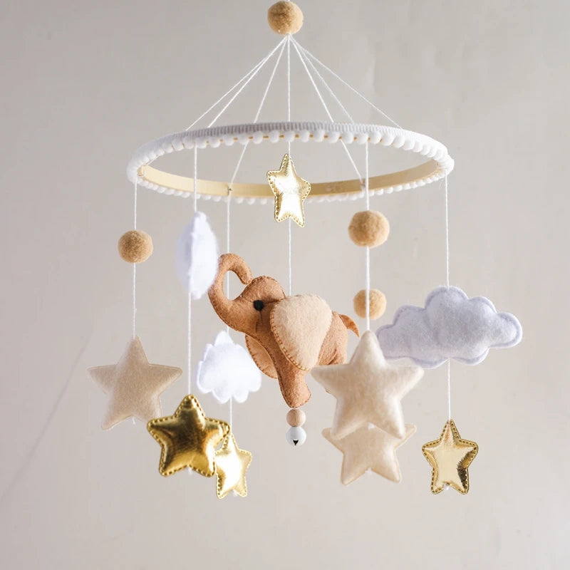 Musical Baby Crib Mobile with Hot Air Balloon – Wooden Bed Bell Rattle Toy for Newborns