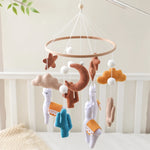 Soft Felt Teddy Bear Baby Crib Mobile - Pink Velvet Animal Hanging Toy for Infants (0-12 Months)