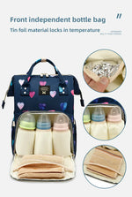 Floral Chic: Diaper Backpack with Stroller Straps