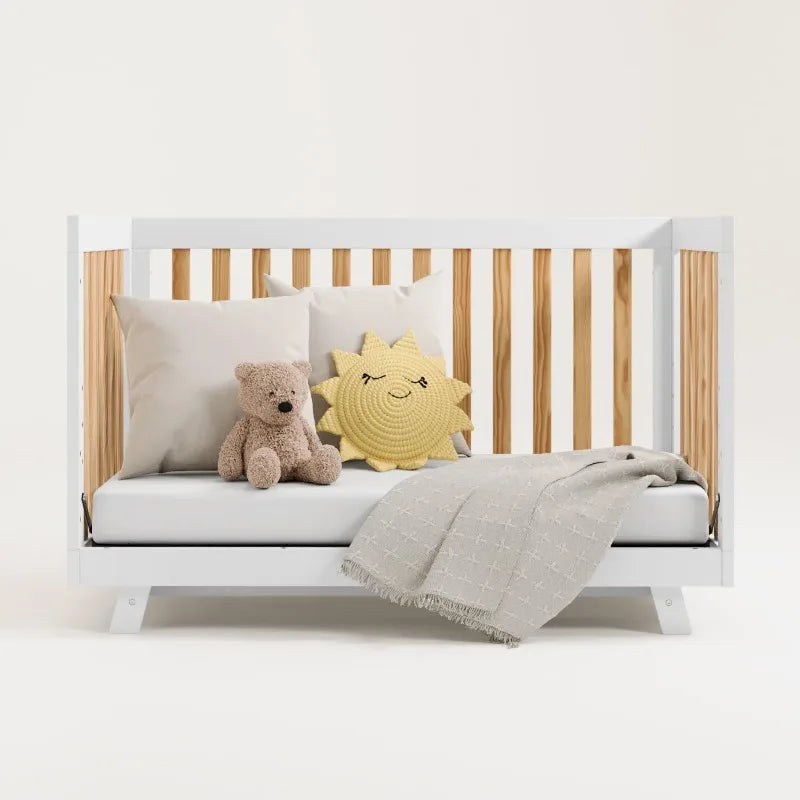 Beckett 3-in-1 Convertible Crib – GREENGUARD Gold Certified, Converts from Crib to Toddler Bed, Fits Standard Full-Size Mattress by OEING