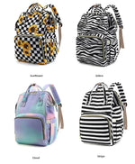 Floral Chic: Diaper Backpack with Stroller Straps