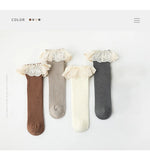 Ruffle Socks by 4 Pairs for Girls (0-8 Years).
