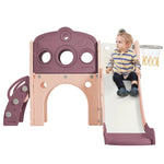 Merax 7-in-1 Toddler Slide Playset with Basketball Hoop and Telescope